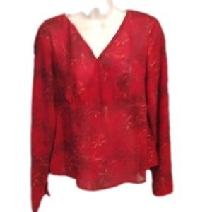 Access Floral Wrap Front V Neck Blouse